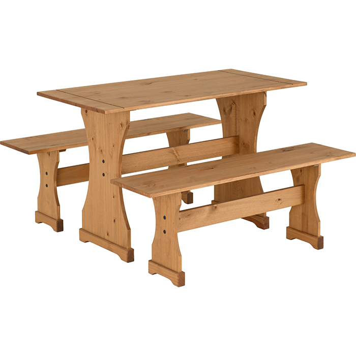 Corona Dinette Set In Distressed Waxed Pine - Click Image to Close